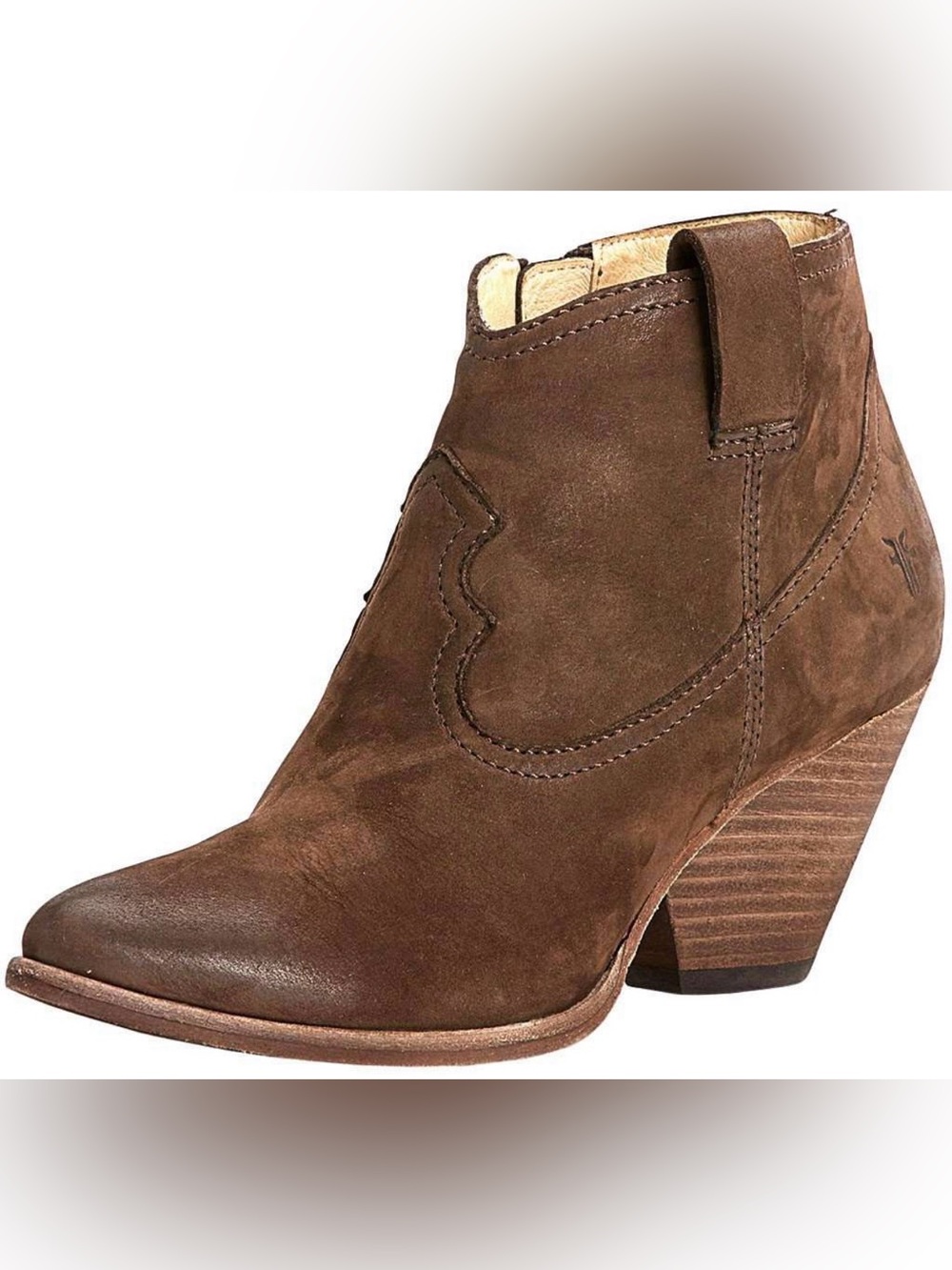 Frye Reina Brown Suede Western Ankle Bootie size 8.5 M